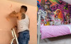 女兒不肯回自己房間睡覺！超強爸爸手繪牆壁「滿滿迪士尼角色」晚上一關燈更精彩！