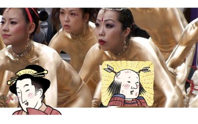 日本祭典大批「裸體金粉人」跳怪舞：崩壞的十八銅人我到底是看了尛