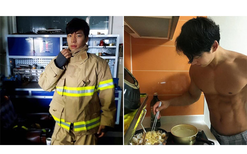 消防員哪有這麼帥！南韓一名救火英雄「擁有精壯結實的肌肉線條」加上他的高顏值，讓網友大喊差點懷孕了！ 