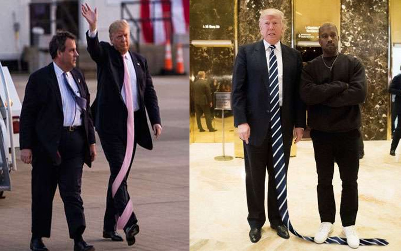 美國總統川普照片又被惡搞啦！！PS大神幫他「把領帶加超長」的畫面讓網友都笑噴ＸＤ