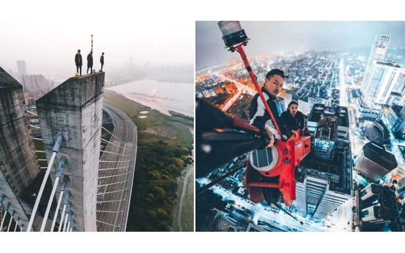 3玩命少年爬上40樓高「新北大橋求讚數」！網友肉搜出身分…玩命自拍沒在怕