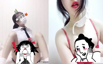 網友瘋了  韓國高中妹太想紅  自拍「巨乳」、「底褲」跪求歐爸們追蹤：臉上那白白的是什麼...