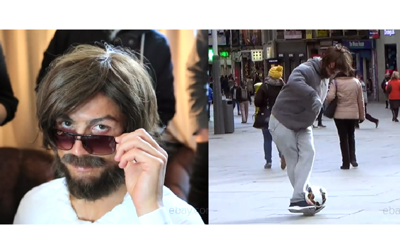 C羅假扮流浪漢在街上踢足球被當怪人，無人想理會直到他「撕下面具」瞬間街上湧入人潮！