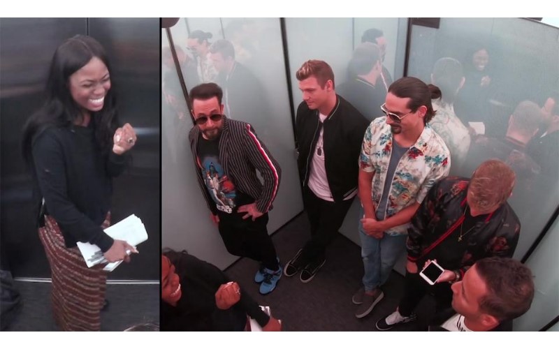 路人電梯巧遇「新好男孩」Backstreet Boys超驚喜！下秒大合唱經典歌曲：太令人羨慕了~