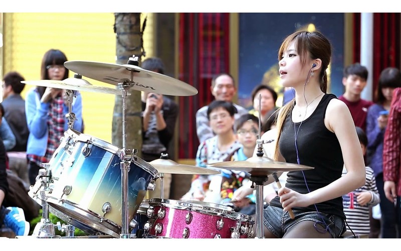 強！台灣正妹用「爵士鼓」重現經典「灌籃高手主題曲」熱血氣氛燃爆全場