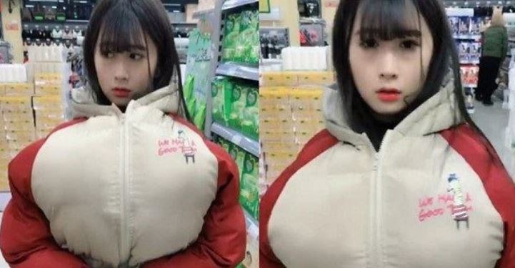 美女逛超市偷東西藏衣內，被抓到要求打開衣服後...保安看傻眼！